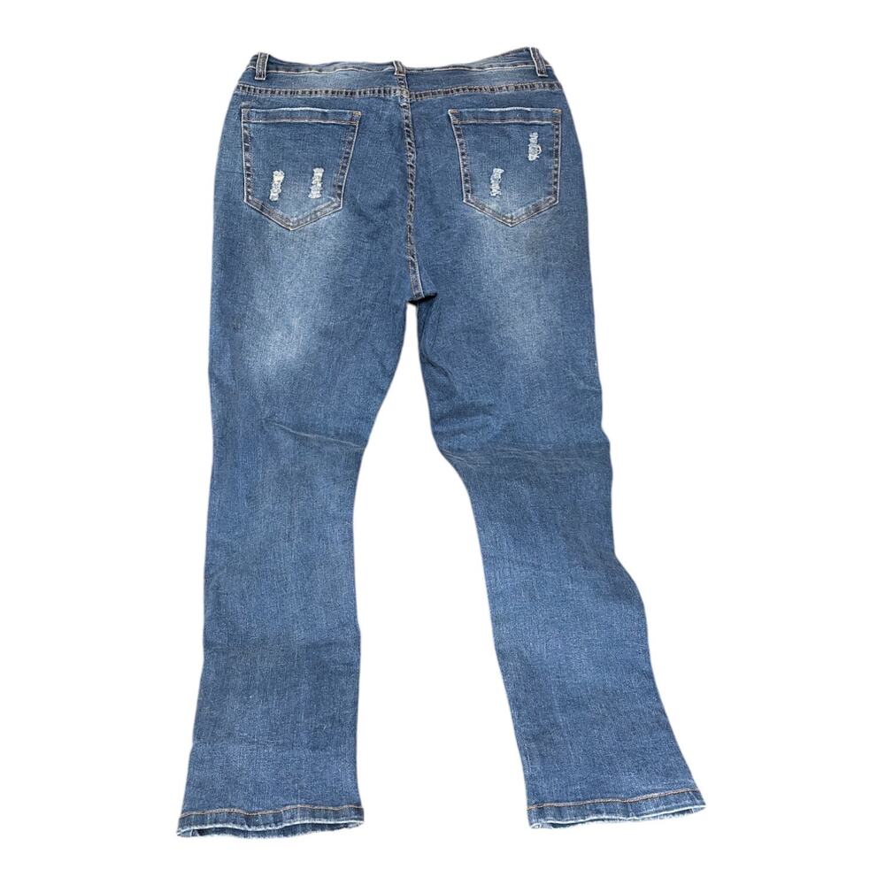 Boyfriend Distressed Patchwork Denim Jeans size Medium - Picture 4 of 11